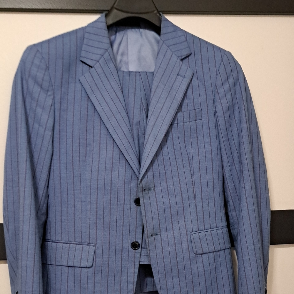 Men's Blue Pinstripe Suit